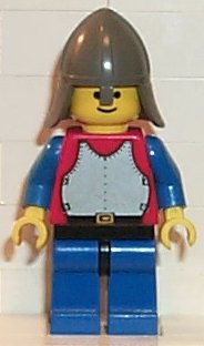 LEGO Minifigure-Breastplate - Red with Blue Arms, Blue Legs with Black Hips, Dark Gray Neck-Protector-Castle-CAS199-Creative Brick Builders